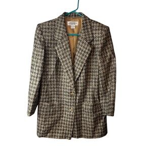 Vintage Liz Claiborne Collection Houndstooth Blazer Size 10